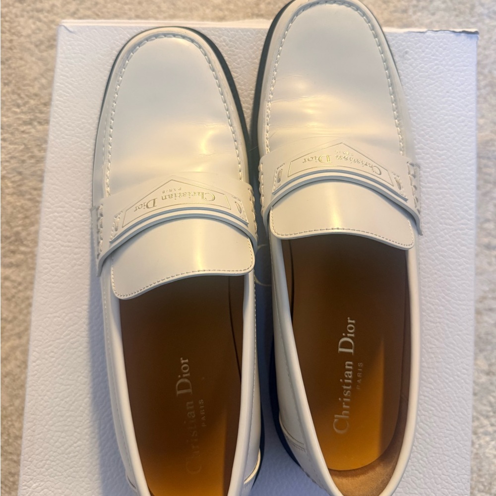 Dior Ivory Slip-On Loafers